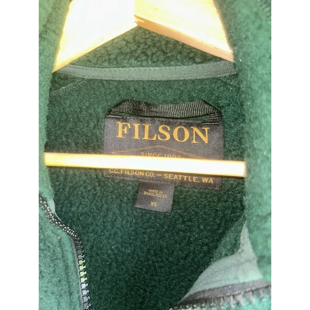 $195 Men's Sherpa Fleece Bomber Jacket - Fir XS Vintage